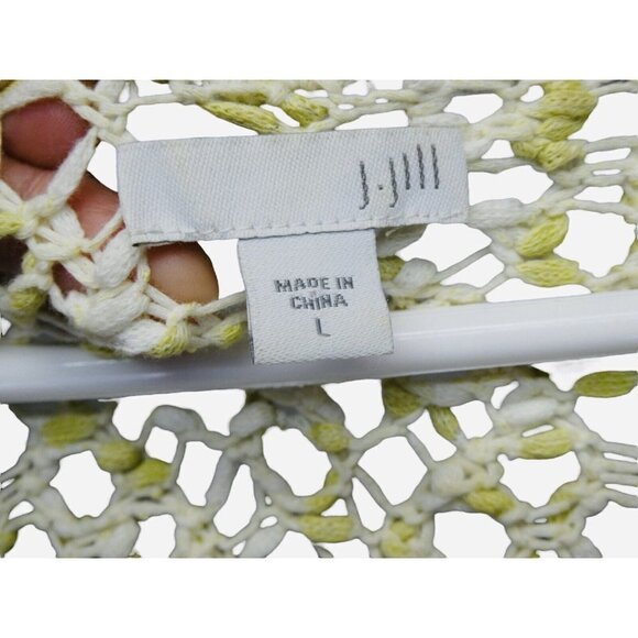 J JILL shirt top Crochet tunic Size L ‎ 3/4 Sleeve hippie boho casual Beach - Picture 3 of 11